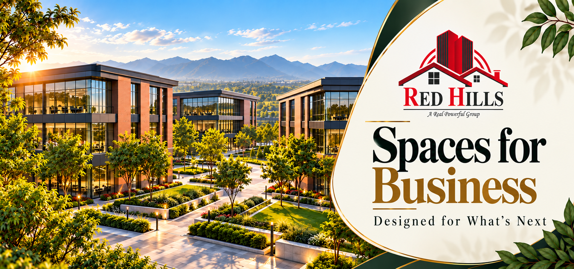 Landscaped green spaces at Red Hills